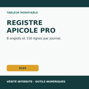 Registre apicole professionnel - Excel